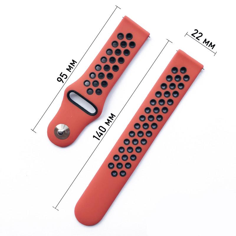 Спортивный ремешок Primolux Perfor Sport с перфорацией для часов Garmin Vivoactive 4 Red/Black (1274934365) - фото 3 Спортивный ремешок Primolux Perfor Sport с перфорацией для часов Garmin Vivoactive 4 Red/Black (1274934365) - фото 3