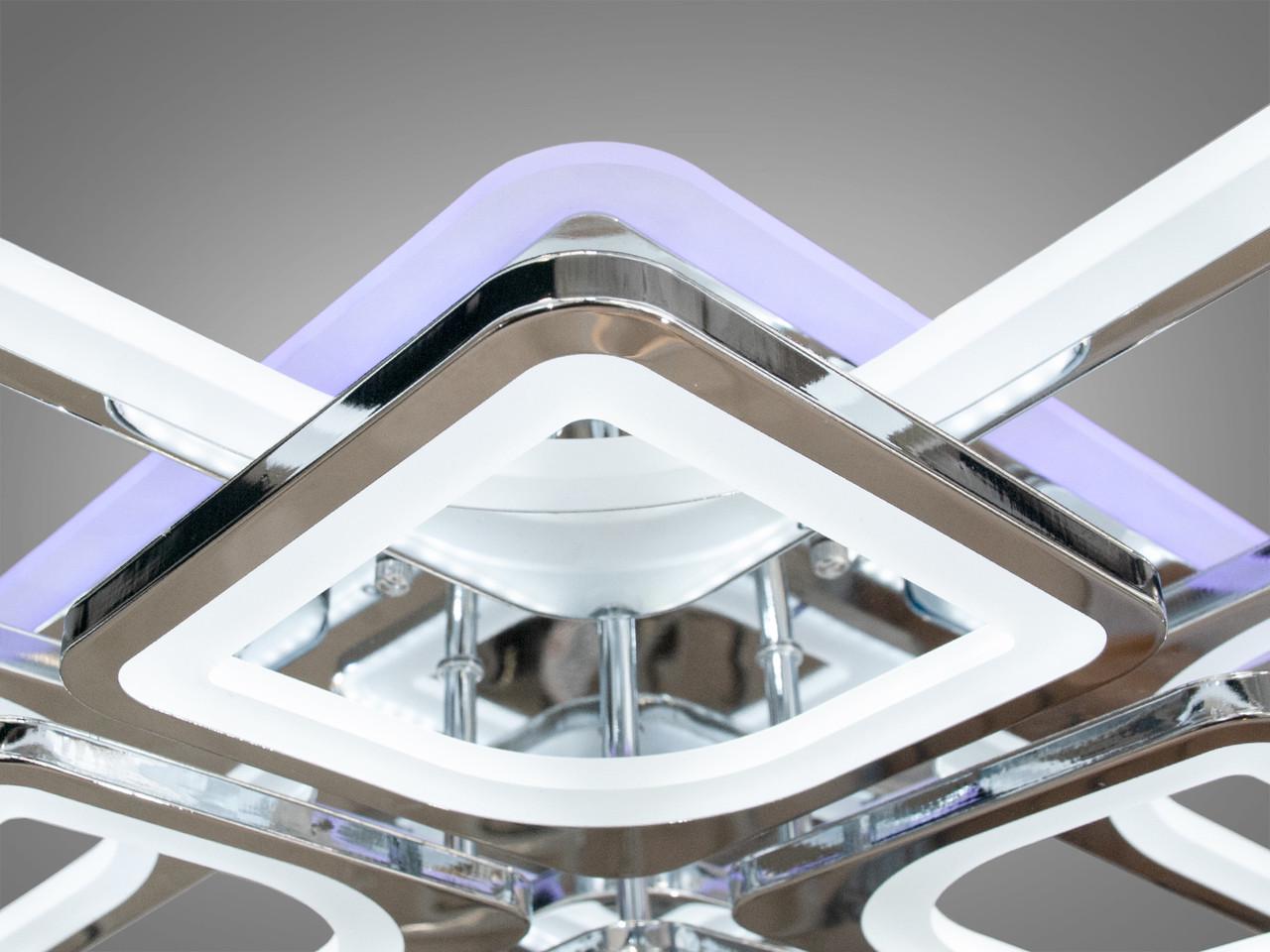 Люстра светодиодная 8060-4+4HR-LS с пультом и подсветкой 150W на 21 м2 Хром (1436485317) - фото 4 Люстра светодиодная 8060-4+4HR-LS с пультом и подсветкой 150W на 21 м2 Хром (1436485317) - фото 4