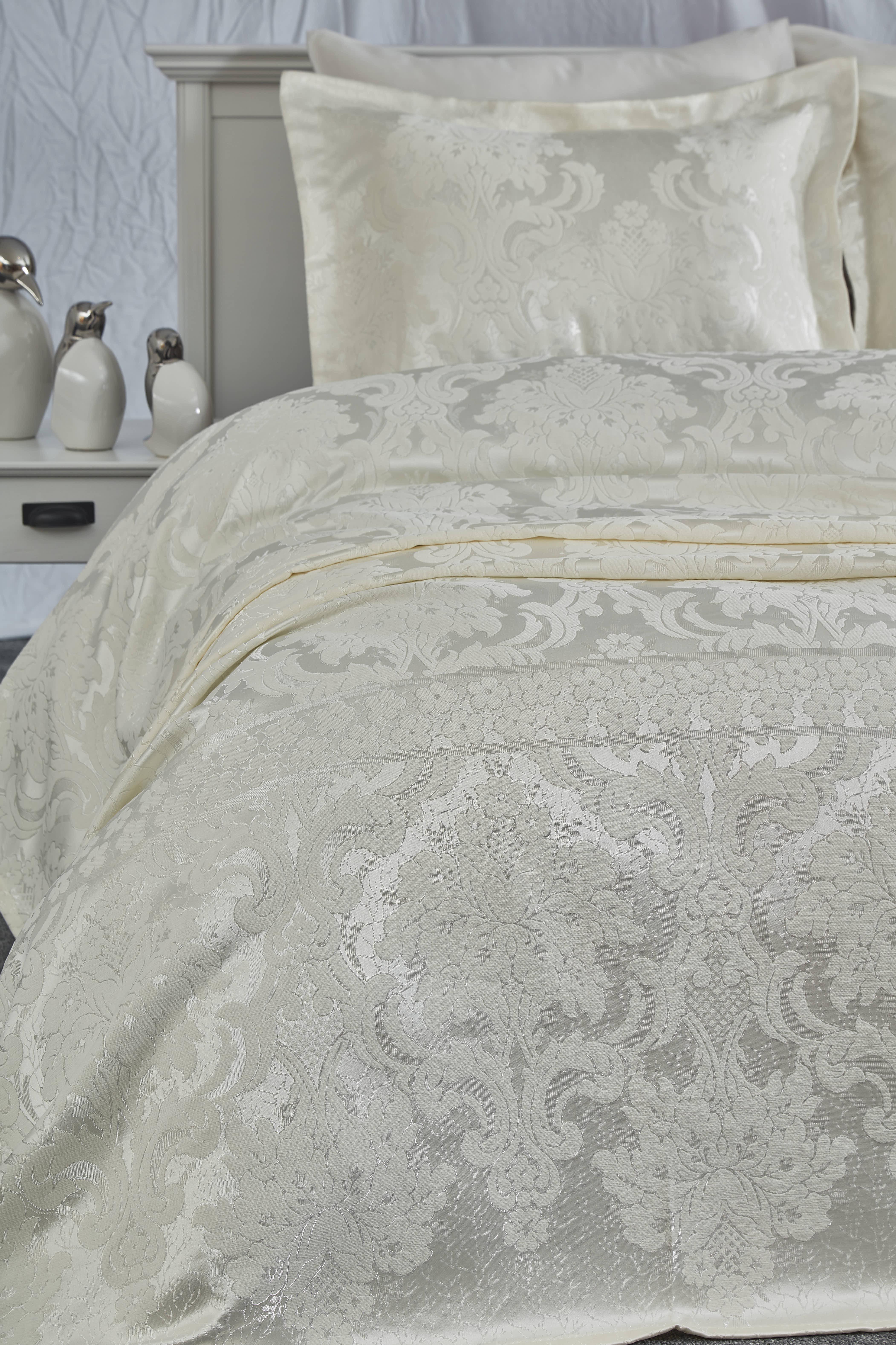 Покривало з наволочками Dantela Vita Armada жаккард євро Кремовий (13914569) - фото 2 Покривало з наволочками Dantela Vita Armada жаккард євро Кремовий (13914569) - фото 2