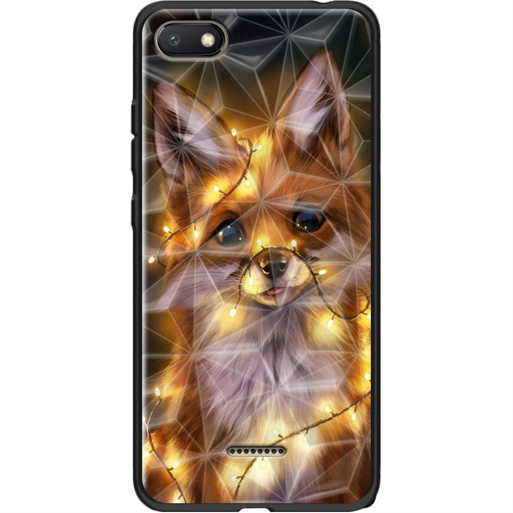Чехол Boxface Xiaomi Redmi 6A Рождественская лиса Черный силикон с призмой (34811-up2399-37868)