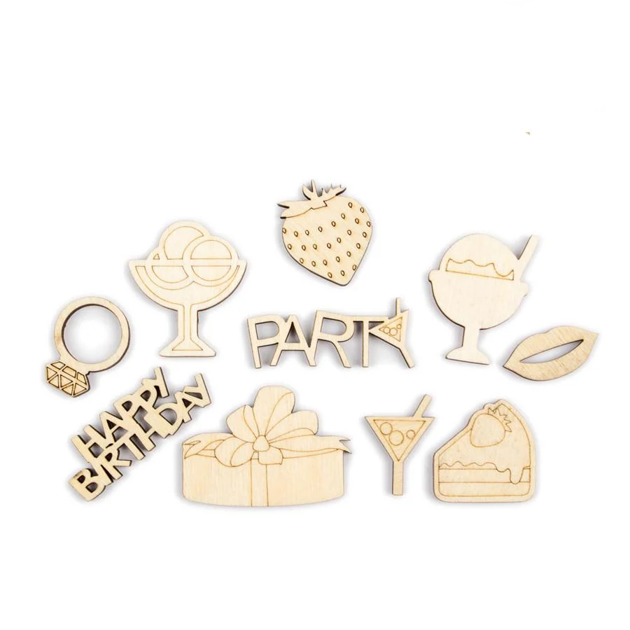 Набор мини-заготовок для декупажа Rosa Talent Вечеринка фанера 10 шт. (4823098501220)