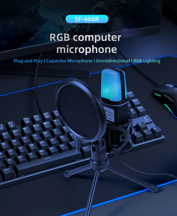 Микрофон YANMAI с RGB-подсветкой (SF666R) - фото 3 Микрофон YANMAI с RGB-подсветкой (SF666R) - фото 3