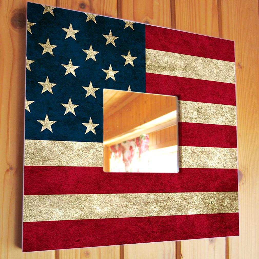 Зеркало декоративное Американское знамя 260х260 мм (M03004) Зеркало декоративное Американское знамя 260х260 мм (M03004)