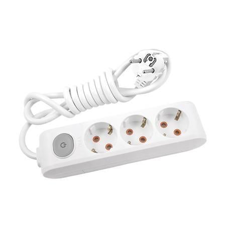 Удлинитель Viko 3 гнезда 3 м с заземлением и кнопкой Multi-Let Белый (90118303)