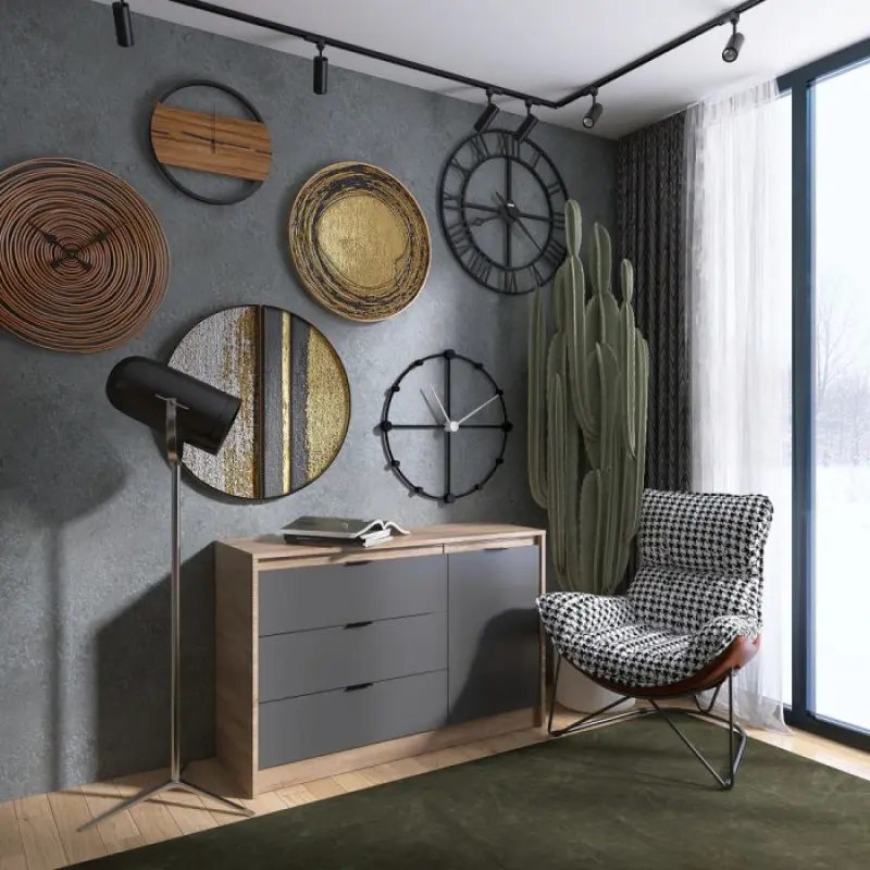 Комод Еверест Сіті 1150 Графіт/Дуб крафт золотий (26844621) - фото 5 Комод Еверест Сіті 1150 Графіт/Дуб крафт золотий (26844621) - фото 5