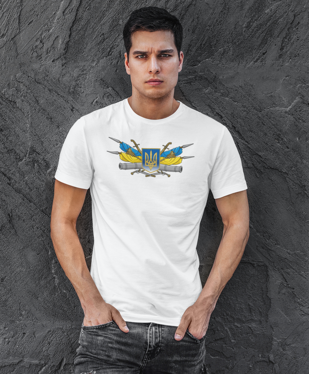 Футболка чоловіча Mishe 11000139 з українською символікою XL Білий (75212871)