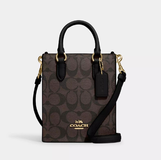 ᐉ Сумка женская Coach Mini Tote In Signature Canvas Brown