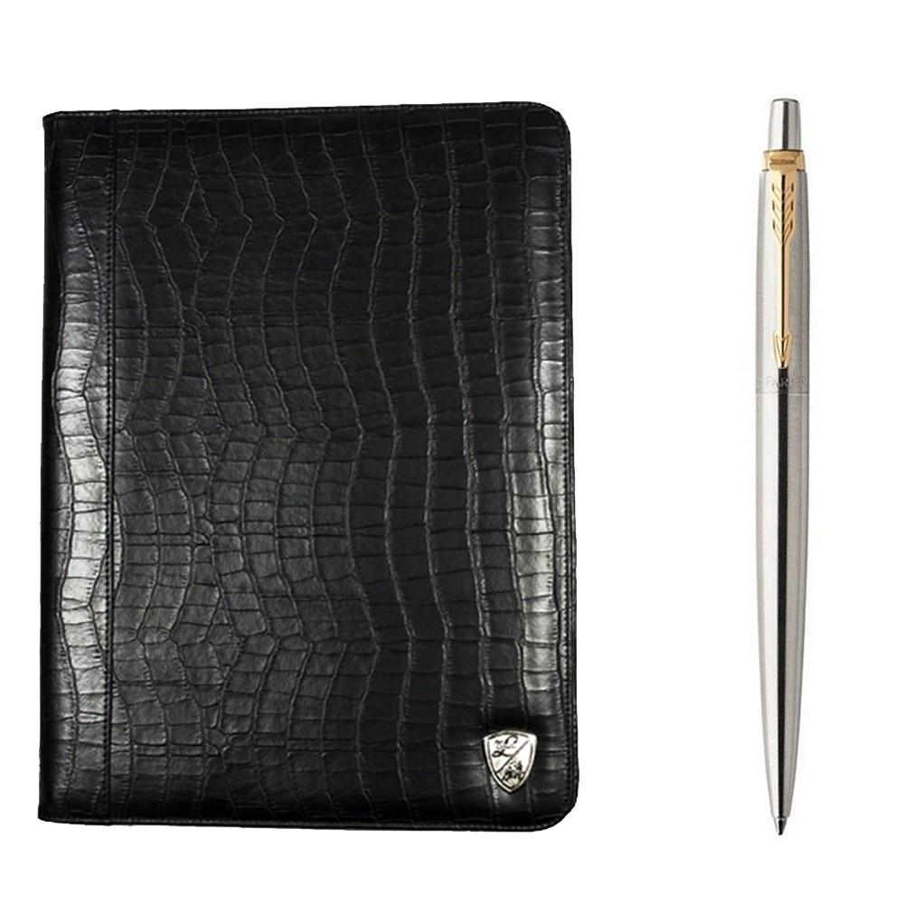 Комплект шариковая ручка Parker JOTTER SS и кожаная папка Tonino Lamborghini 47324735 (155707)