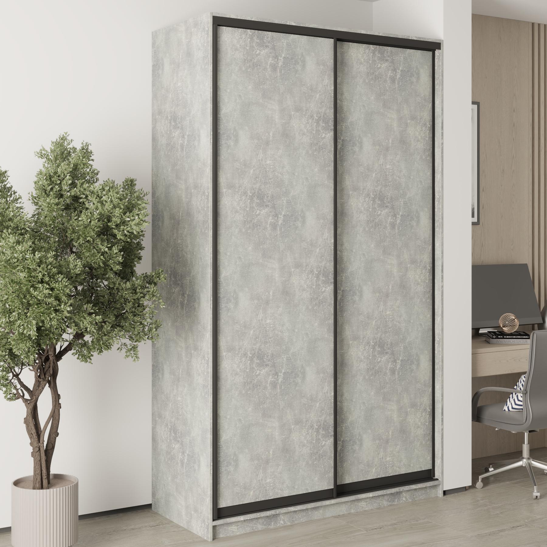 Шкаф-купе двухдверный MebelStar Стандарт BG 2 ДСП 140x45x240 см Бетон (MBS-9971)