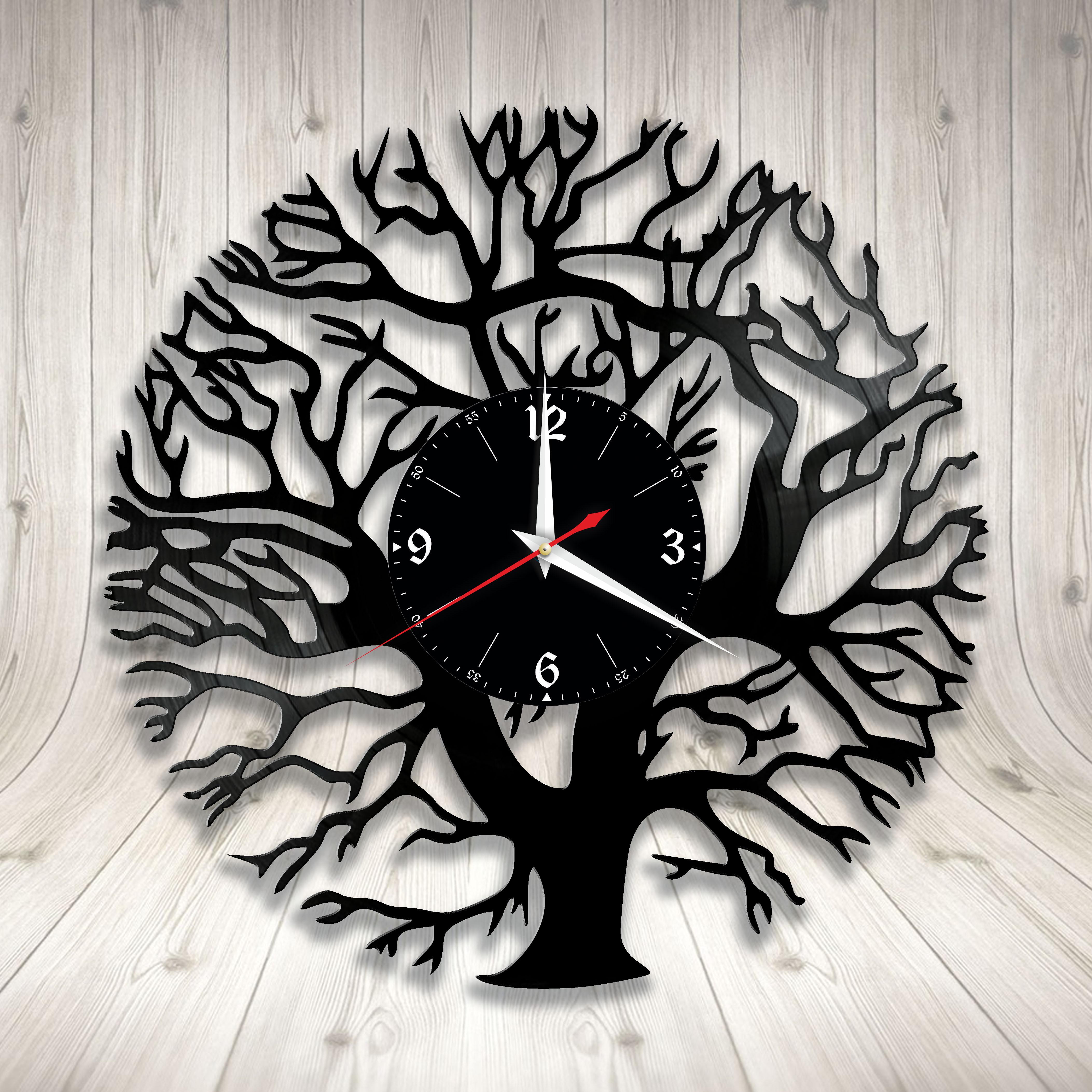 Часы настенные Лофт-винтаж 3366 из виниловой пластинки