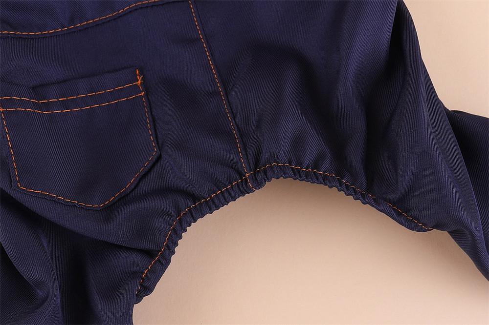 Костюм для собак джинсовий цільний з червоною сорочкою XL червоний (1C0384) - фото 3 Костюм для собак джинсовий цільний з червоною сорочкою XL червоний (1C0384) - фото 3