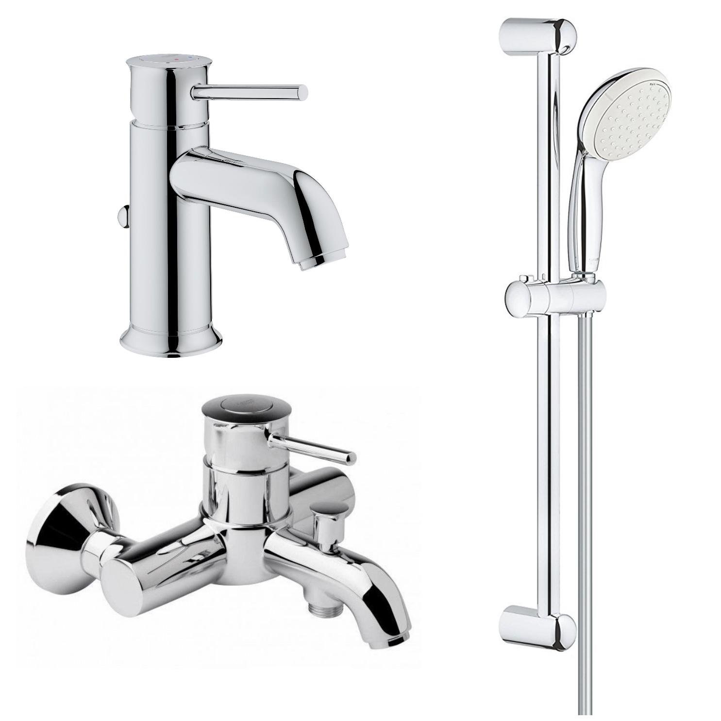 Набор смесителей для ванны Grohe BAU CLASSIC 123868S Хром (77517)