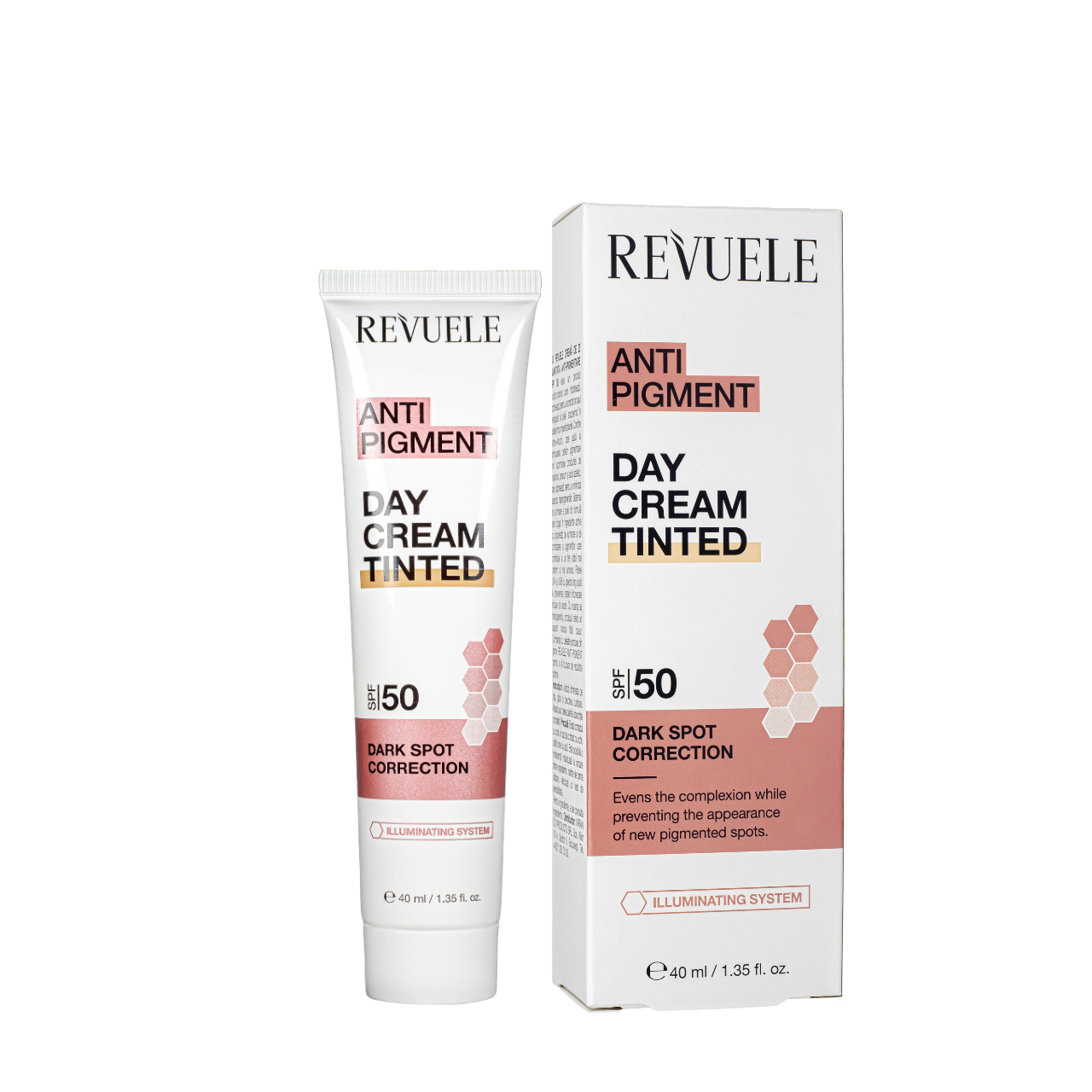 Тональный крем отбеливающий для лица Revuele Anti Pigment Day Cream Tinted SPF50 40 мл (2102457170)