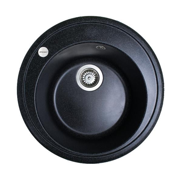 Мойка кухонная без крыла Adamant Sun 510x510x200 мм искусственный камень врезная Черный (2006270043356)