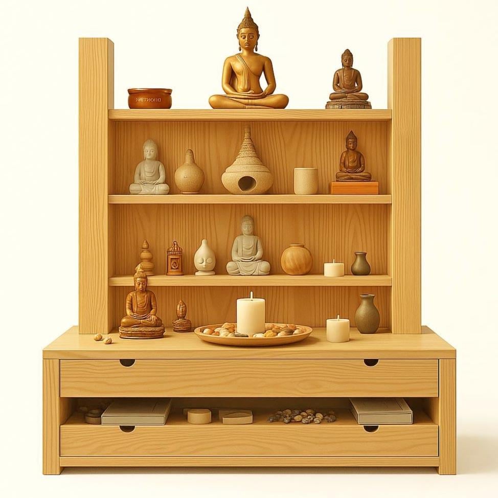 Алтарь для медитации из дерева Корапель Карри (ЛАТ-013803)