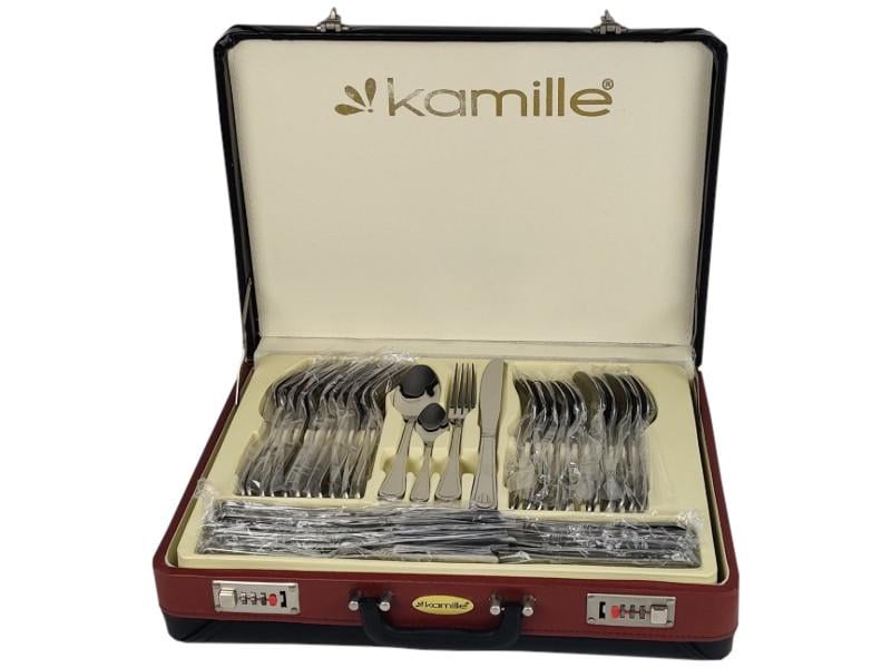 Набір столових приладів Kamille з нержавіючої сталі в валізі 72 пр. (5216)