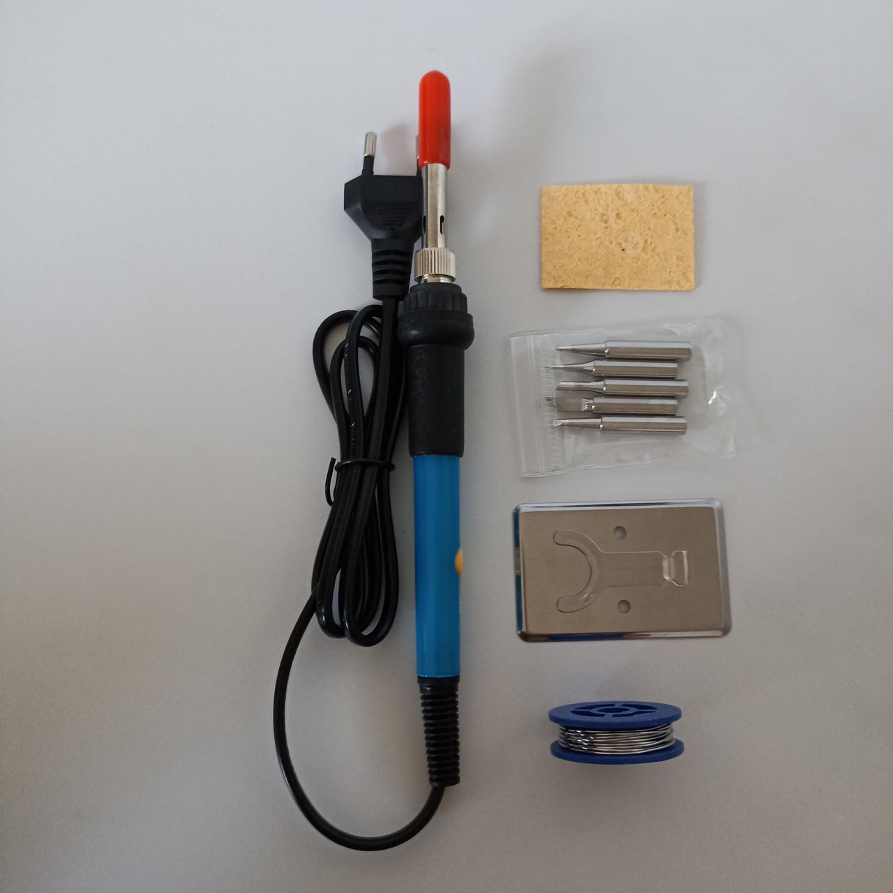 Паяльник електричний з регулюванням температури 60W Синій (2612939964)