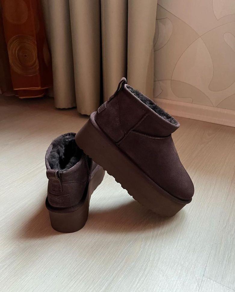 Уги жіночі UGG Ultra Mini Platform Chocolate Suede р. 38 Темно-коричневий (16932) - фото 11