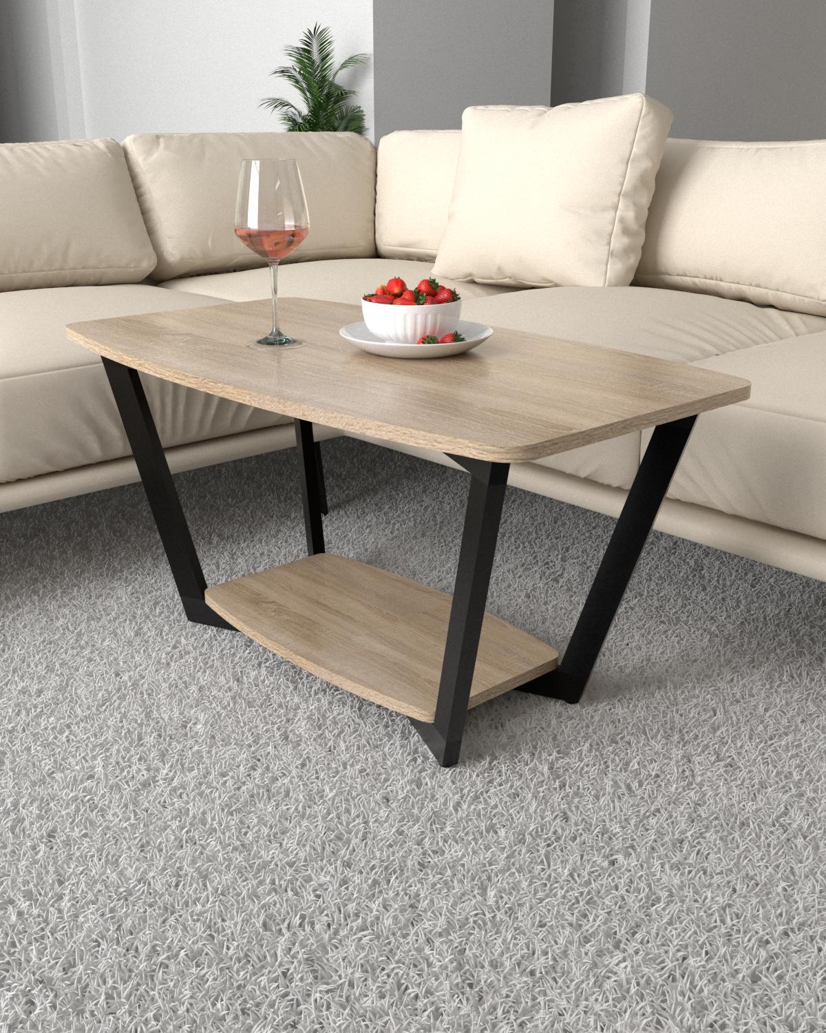 Журнальный столик EcoLoft Флоу DSP-1395-6 в стиле лофт Дуб сонома (32309006)