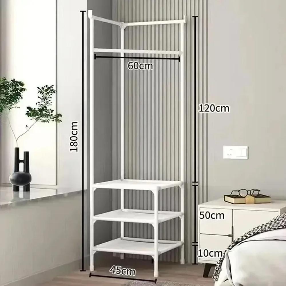 Устойчивая угловая для одежды и обуви Corner Clothes Rack CR-15 Белый (SS-27) - фото 4