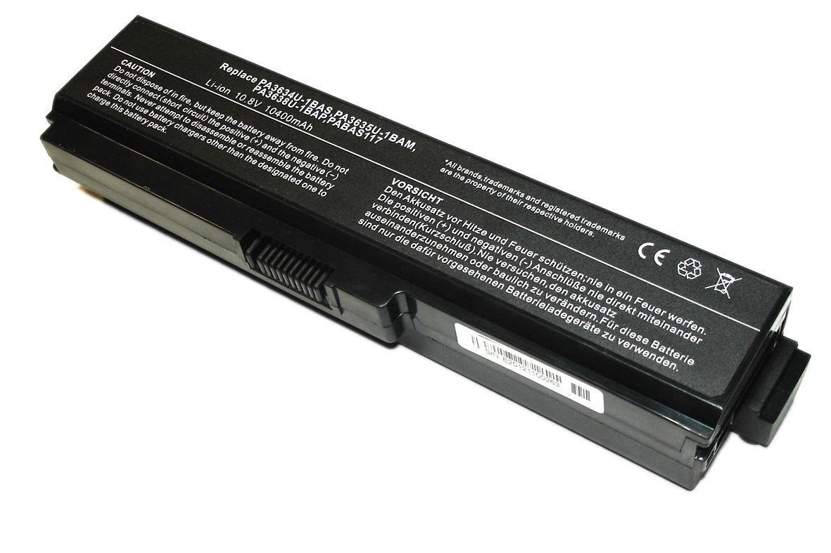 Аккумулятор для ноутбука Усил. Toshiba PA3636U-1BRL Satellite U400 10.8V Black 8800mAh OEM