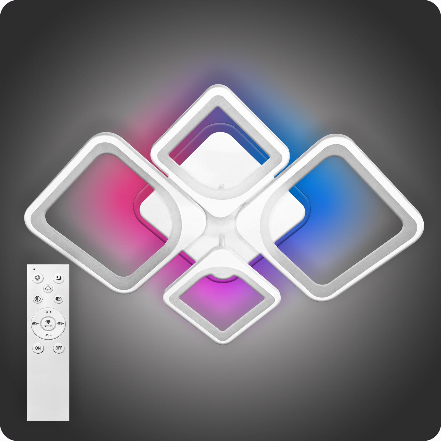 Люстра світлодіодна 517 Light 3color з пультом 120 Вт Білий (01672)