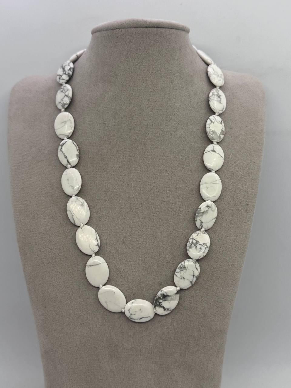 Бусы из говлита 10x15 мм 45 см Белый (13018)