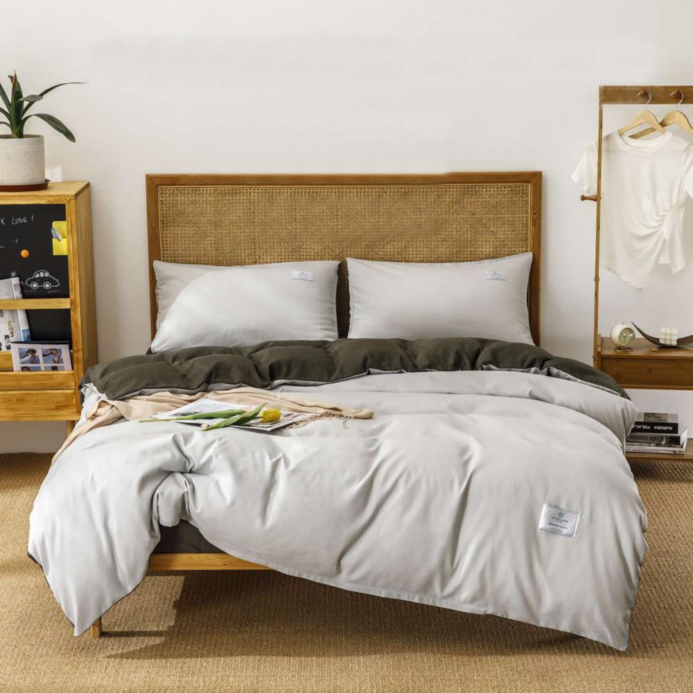 Комплект постельного белья Cotton home Дуэт полуторный Сатин UP-2-15-20-7 Серый с графитным (DR010260)