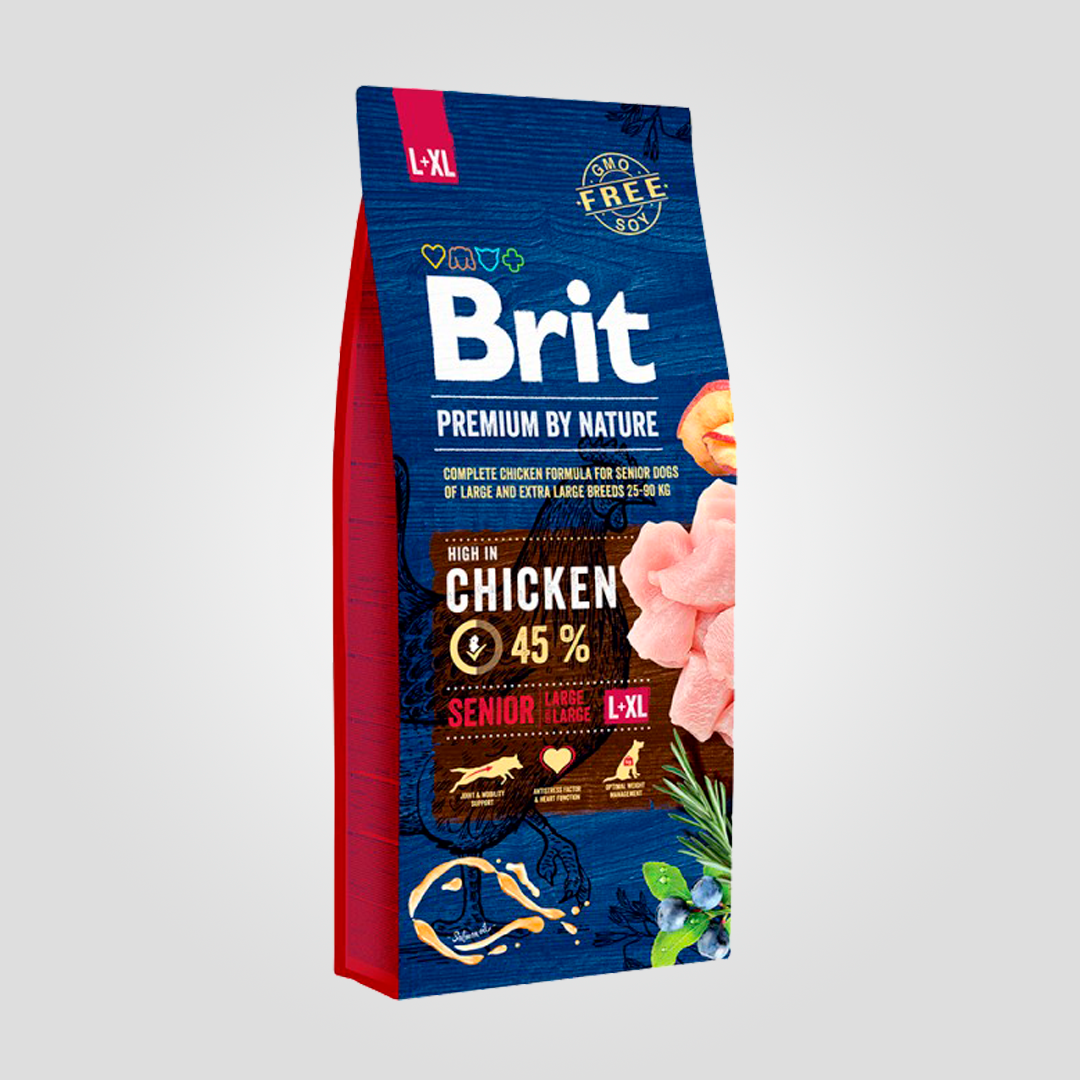 Корм сухой Brit Premium Dog Senior L+XL для стареющих собак больших пород с курицей 15 кг (2185105987)