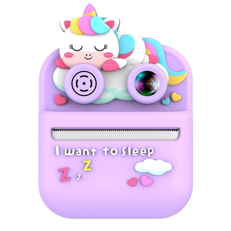 Детская фотокамера с мгновенной печатью S3 Единорог Фиолетовый (463/6)