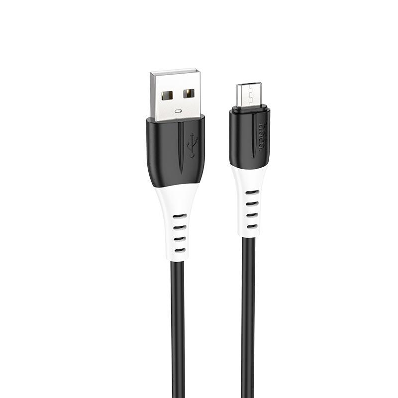 Кабель Hoco Micro USB silicone charging data cable X82 1 м 2.4A Black (563741)