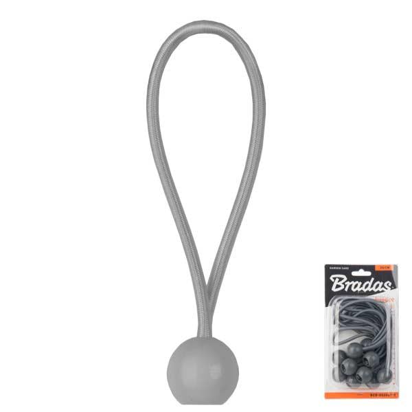 Петля эластичная Bungee Cord BALL резиновая с шариком 20 см 10 шт. (BCB-0520GY-B) - фото 2