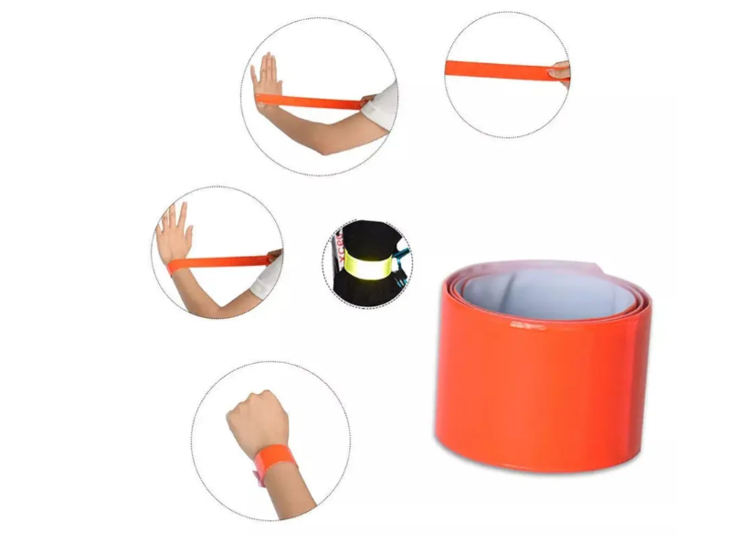 Светоотражающий браслет 2 шт. 40x3 см Красный (12048/3) - фото 2 Светоотражающий браслет 2 шт. 40x3 см Красный (12048/3) - фото 2