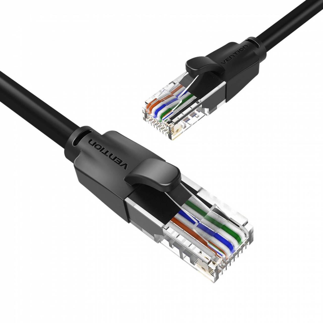 Інтернет-кабель Vention CAT6 до 10 Гбіт/с UTP  корд 0,5 м Чорний .