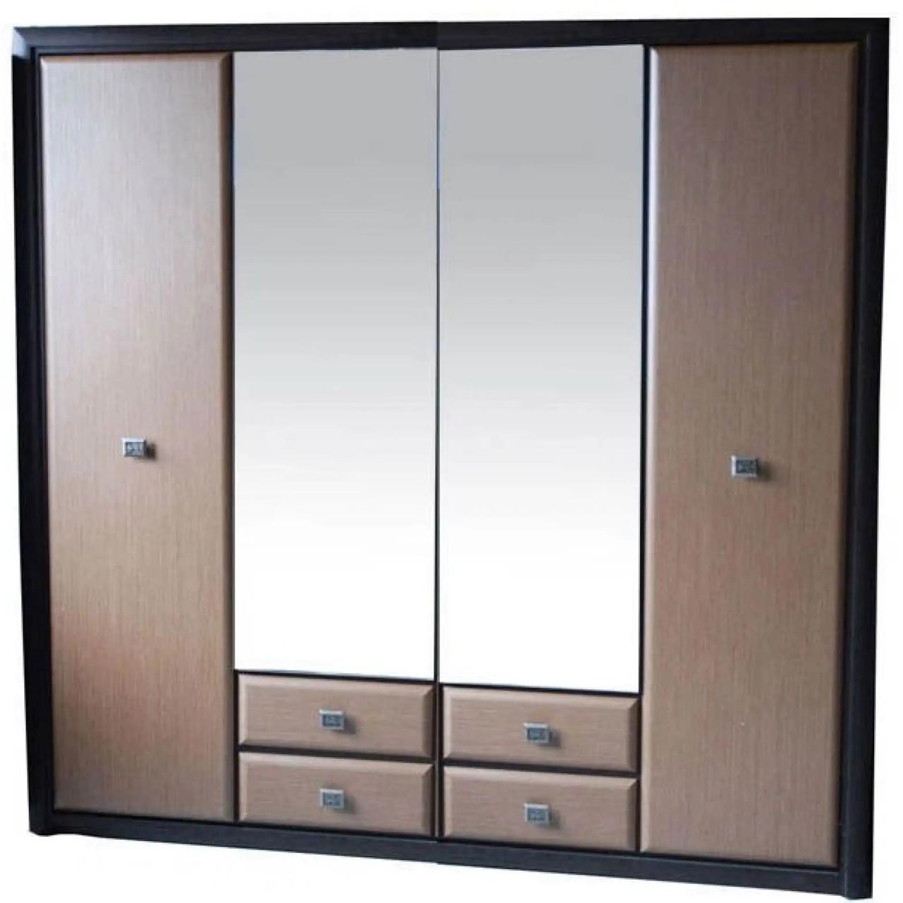 Шафа з дзеркалом Гербор Коен МДФ SZF4D2S Венге магія/Штрокс темний (GRB-1423) - фото 2 Шафа з дзеркалом Гербор Коен МДФ SZF4D2S Венге магія/Штрокс темний (GRB-1423) - фото 2