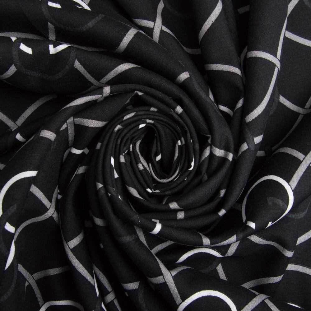 Тканина платтяна штапель віскоза Гучі 140 г/м2 145 см Чорний (26561)