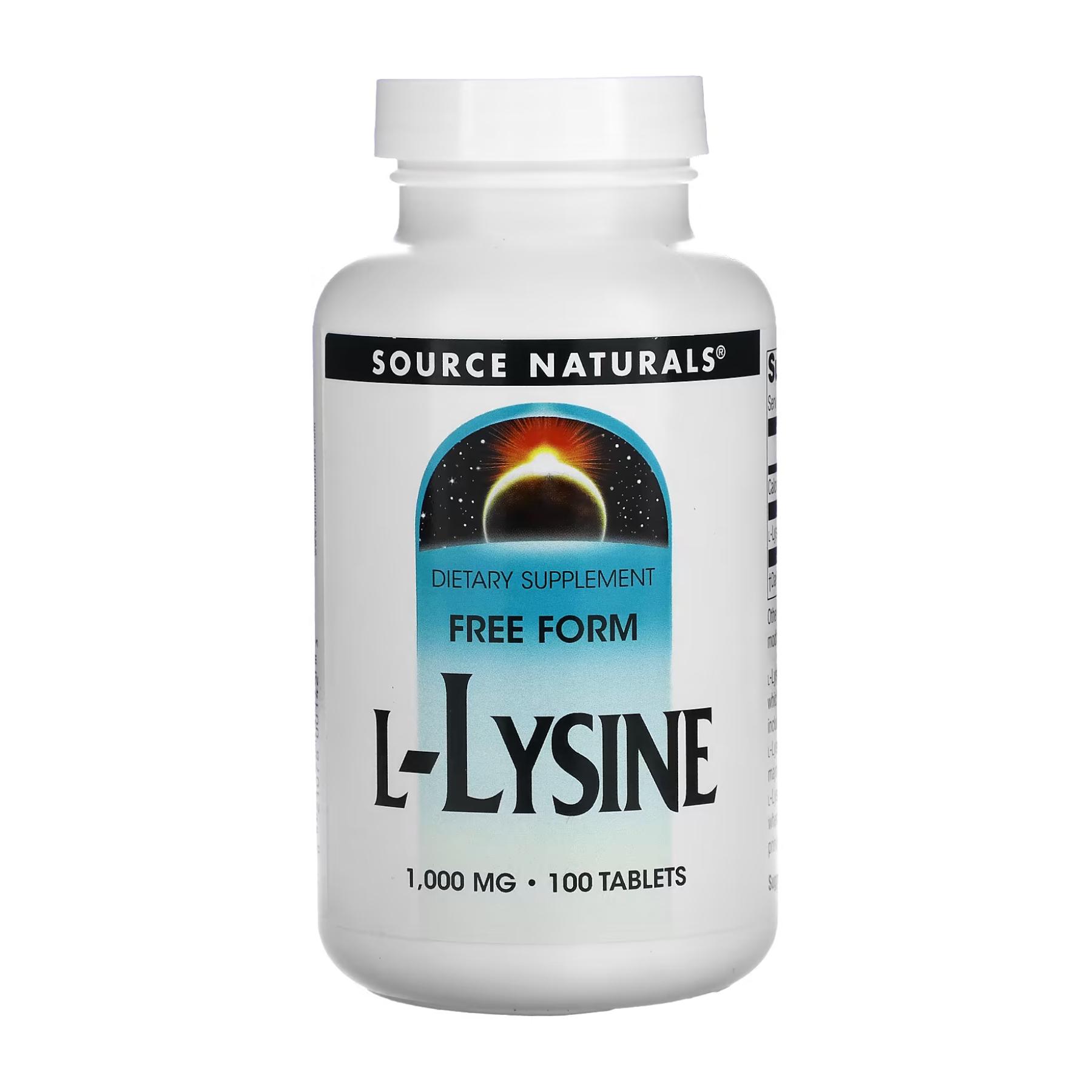 Лизин Source Naturals L-Lysine 1000 мг 100 таб.