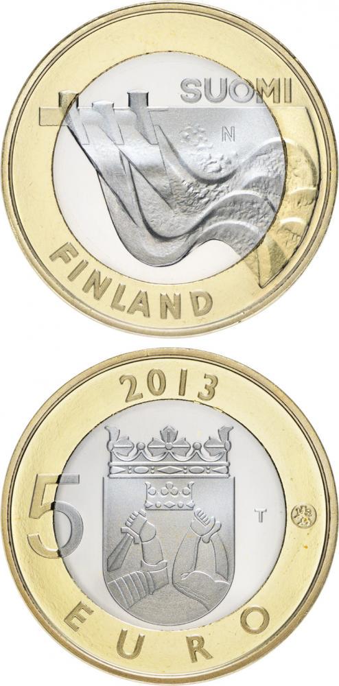 Коллекционная монета Финляндия 5 евро 2013 Архитектура провинций Карелия UNC (KM#195)