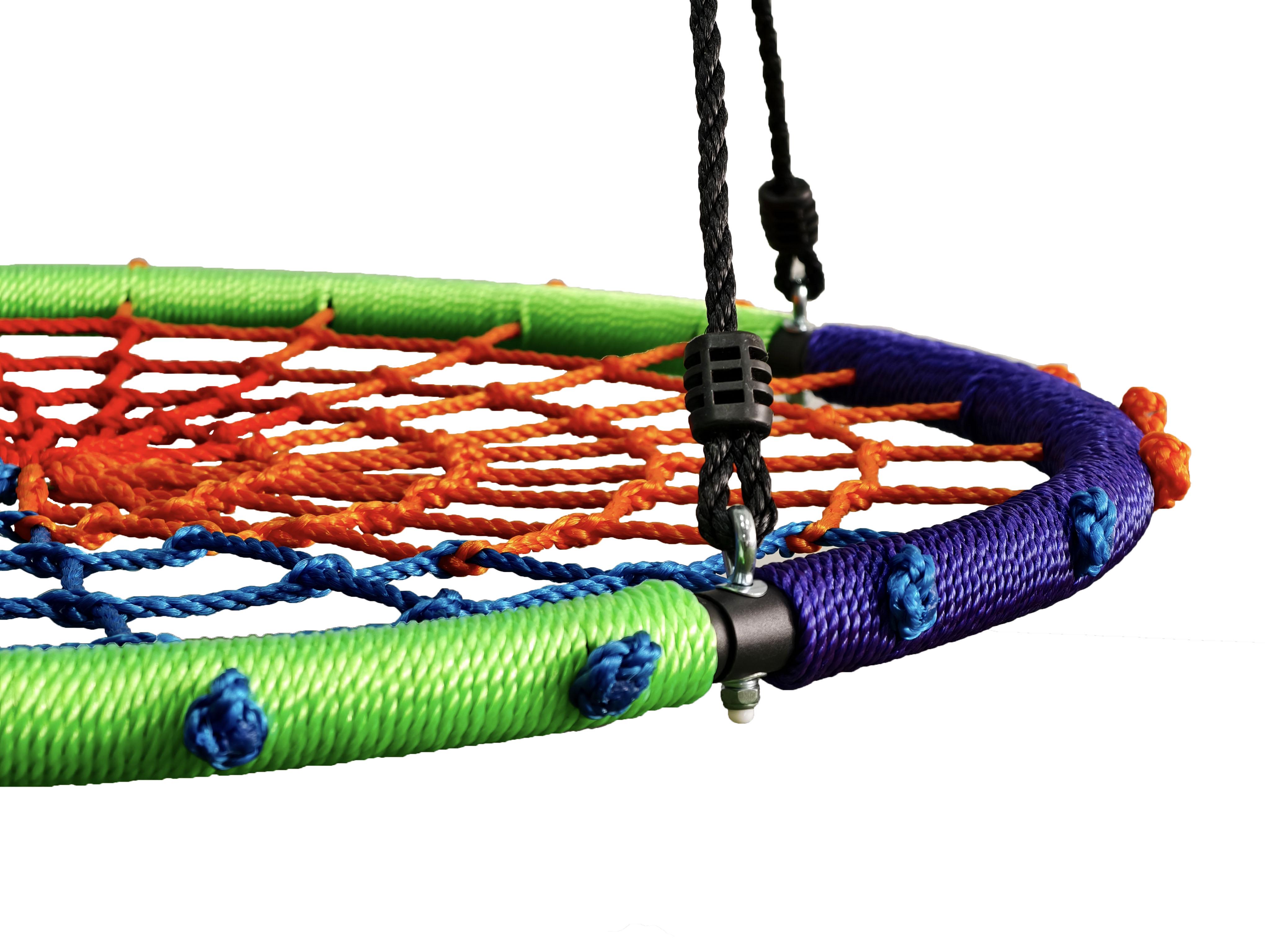Гойдалка-гніздо дитяча Spoko SP-5C кругла підвісна для вулиці 100 см Різнокольоровий (6026) - фото 3 Гойдалка-гніздо дитяча Spoko SP-5C кругла підвісна для вулиці 100 см Різнокольоровий (6026) - фото 3