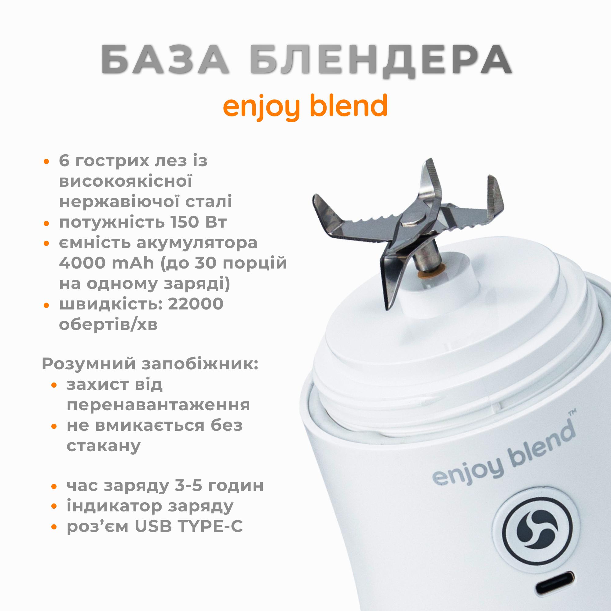 Портативний блендер Enjoy Blend Білий (10772222) - фото 4