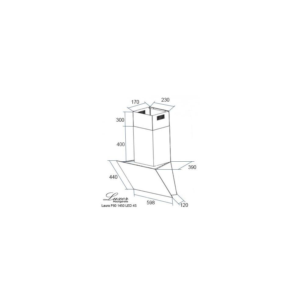 Витяжка похила Luxor Laura 1450 Ultra LED BK Gold 4 швидкості з фільтрами захисту двигуна 2 шт. (25402932) - фото 10 Витяжка похила Luxor Laura 1450 Ultra LED BK Gold 4 швидкості з фільтрами захисту двигуна 2 шт. (25402932) - фото 10