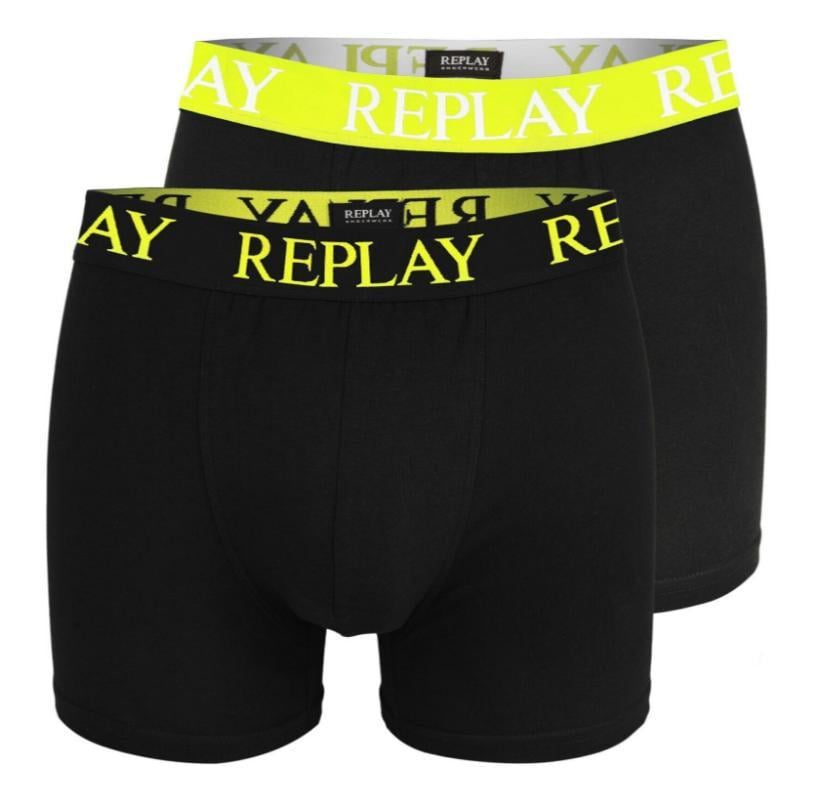 Трусы боксеры мужские анатомические Replay 2 шт. XL Черный/Желтый (102651840) - фото 1