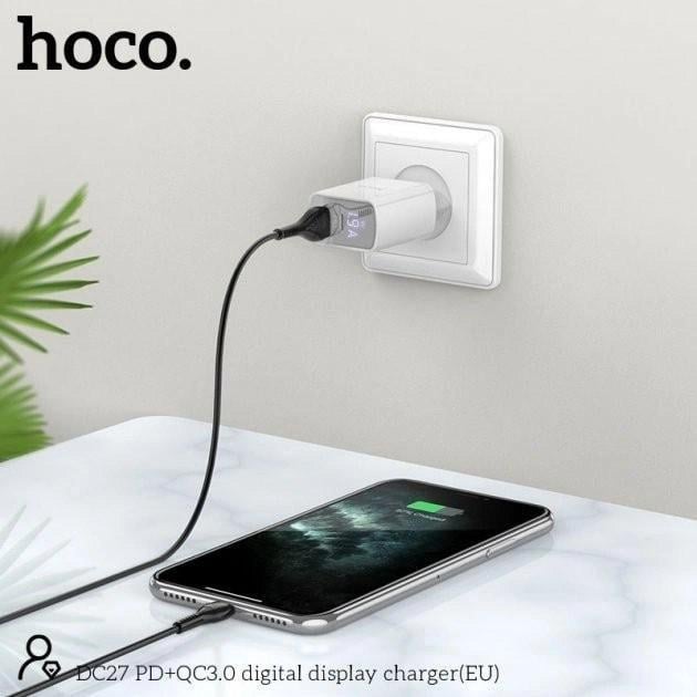 Зарядное устройство сетевое Hoco DC27 1USB/1Type-C 20W/3A PD/QC - фото 6