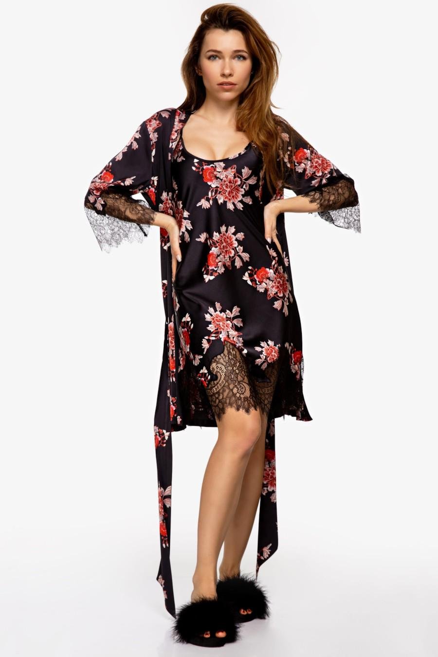 Комплект German Volf халат/сорочка р. 46/L Черный (75395)