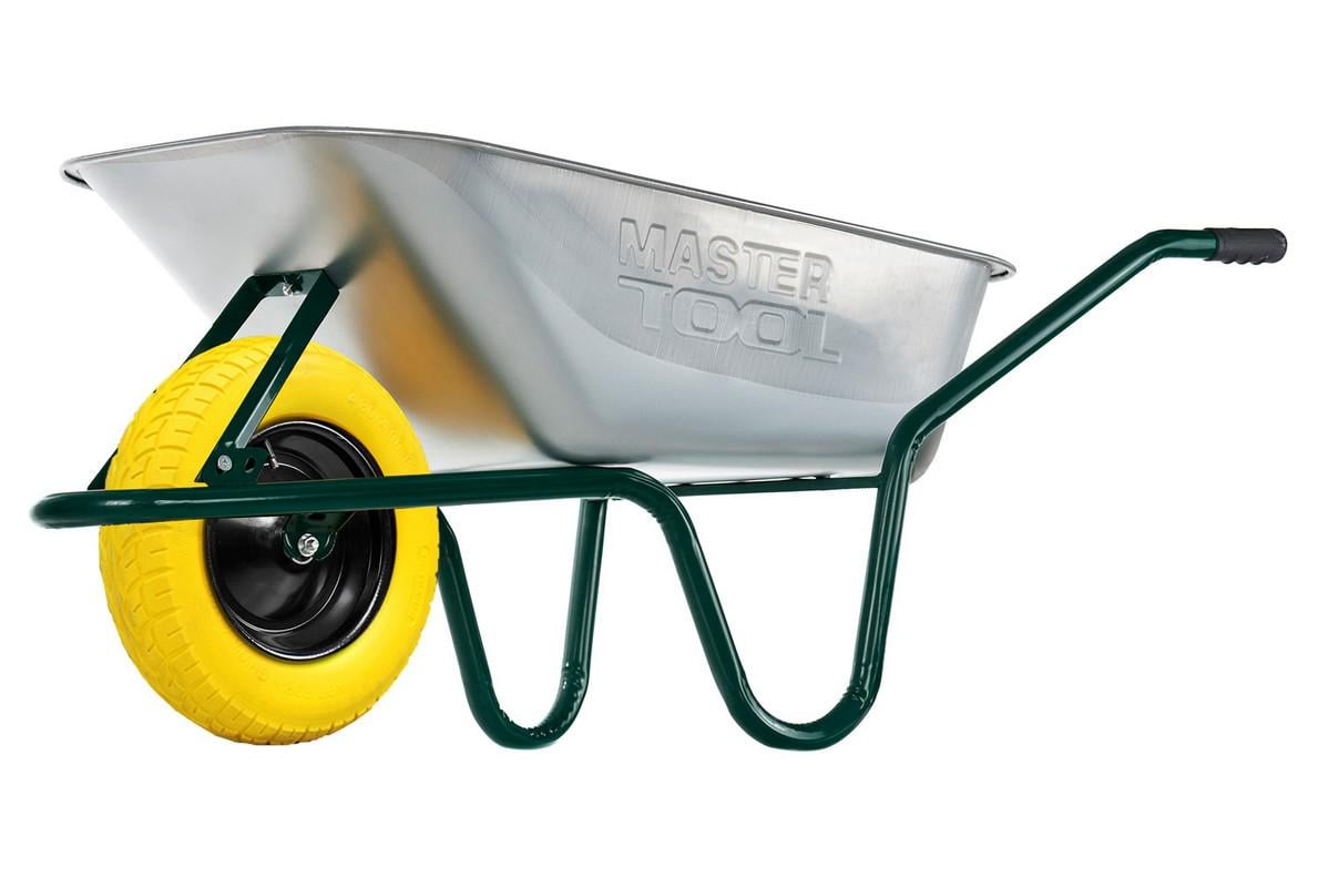 Тачка садово-строительная MasterTool D-1 одноколесная 100 л/160 кг колесо полиуретановое PU 4,0х8/40 см подшипник