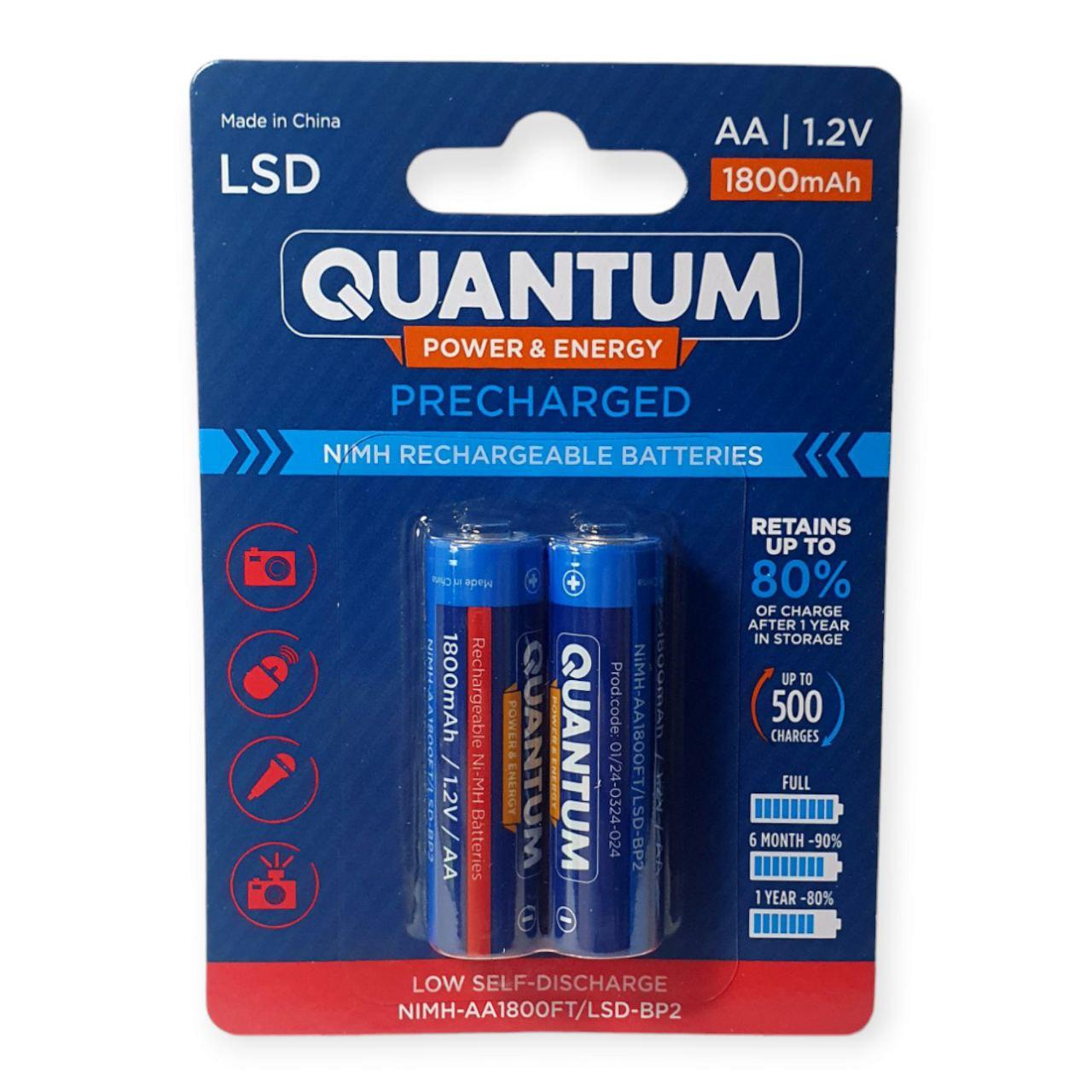 Акумулятор Quantum Ni-MH з низьким саморозрядом LSD 2 шт. 1800 mAh AA FT - фото 1 Акумулятор Quantum Ni-MH з низьким саморозрядом LSD 2 шт. 1800 mAh AA FT - фото 1