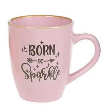 Кружка керамическая Born to Sparkle 360 мл Розовый (344-131)