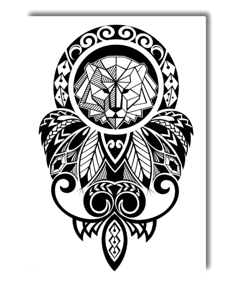 Временное тату Царь зверей Черный (KG-7624) Временное тату Царь зверей Черный (KG-7624)