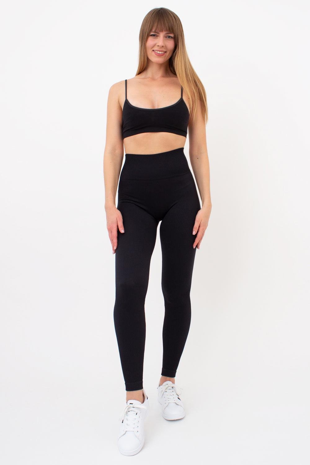 Легінси жіночі спортивні Giulia LEGGINGS RIB в рубчик з моделювальним швом L/XL Black (4823103010594) - фото 5 Легінси жіночі спортивні Giulia LEGGINGS RIB в рубчик з моделювальним швом L/XL Black (4823103010594) - фото 5