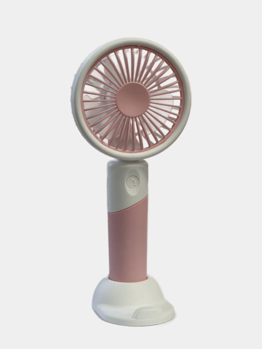 Настольный вентилятор ручной с USB-зарядкой ZB 100 Mini Fan 2в1 Розовый